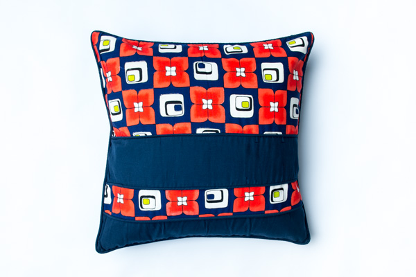 NAVY RETRO 1 boho STYLE CUSHION           45cm x 45cm